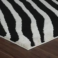 Rug Branch Domus Zebra Print Indoor Area Rug, Cream Black, Modern - Living Room, Bedroom, Dining Room, and Kitchen