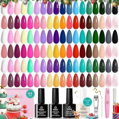 Beetles Gel Nail Polish Kit with U V Light 69 Pcs Emotional Spectrum 35 Colors Gel Polish Nail Kit with Base and Matte&Glossy Top Coat Soak Off All Season DIY Set Manicure Tools Gifts for Women