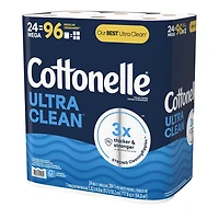 Cottonelle Ultra Clean Toilet Paper, 24 Mega Rolls