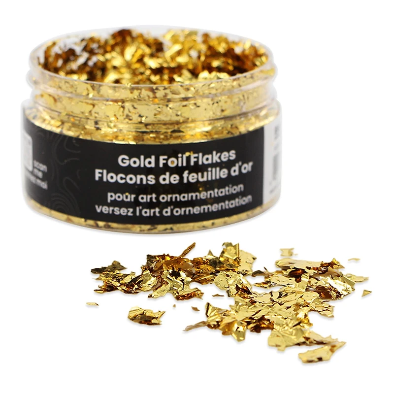 UNIQUE CREATIV ART Gold Foil Flakes — 2 g (0.07 oz), Craft & Fluid‑Art Accents