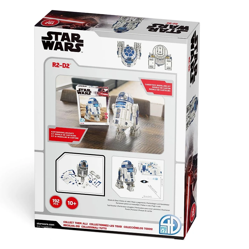 4D Build, Star Wars R2-D2, 3D Paper Model Kit, 192 Piece Paper Model Kit for Teens and Adults, Ages 10+, 3D Star Wars Paper Model Kit