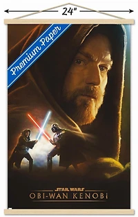Star Wars: Obi-Wan Kenobi – Collage d'Obi Wan 22,375" x 34" Affiche Murale avec Cadre Magnétique en Bois de Hêtre, par Trends International