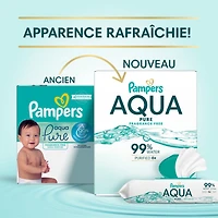 Lingettes pour bébés Pampers Aqua Pure Sensitive, 99 % d’eau, hypoallergéniques, non parfumées, 672 lingettes pour bébés au total (12X emballages rabattables)