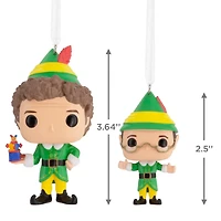 Hallmark Christmas Ornaments (Elf Buddy the Elf and Papa Elf Funko POP!), Set of 2