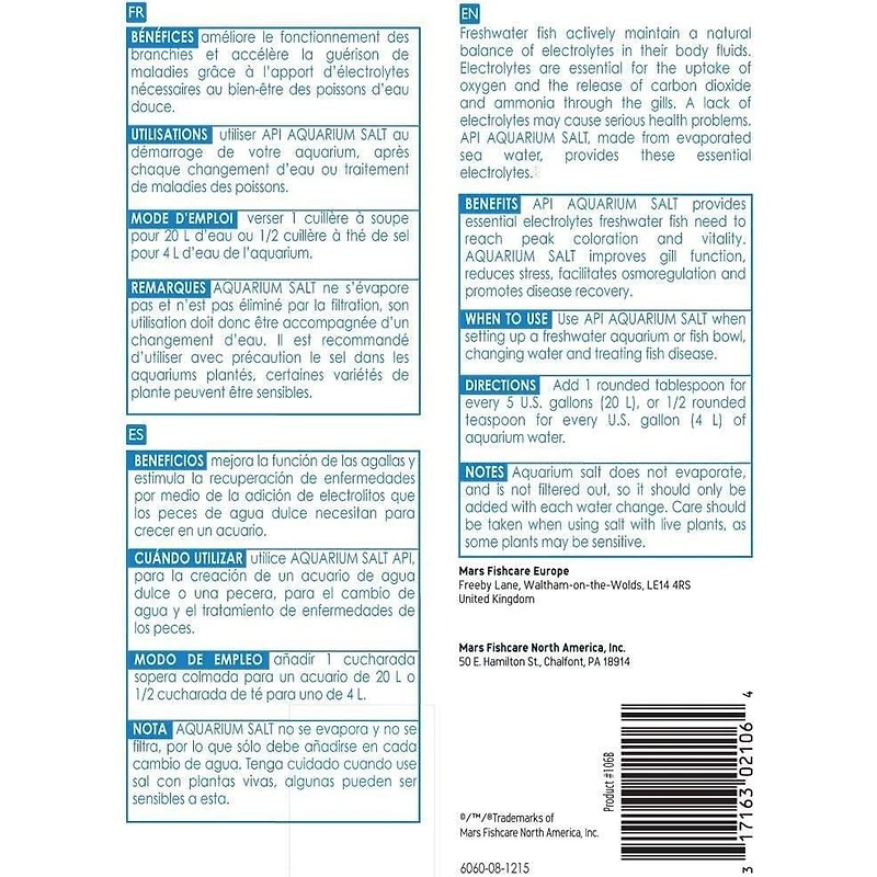 API Quart Aquarium Salt, 936g