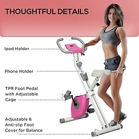 Soozier Foldable Exercise Bike with 8-Level Magnetic Resistance, Pink
