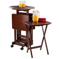 Isabelle Ensemble de tables à collations 6 pièces Noyer