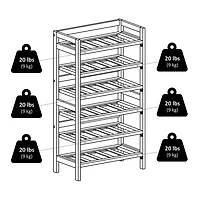 Winsome Silvi Wine Rack, 30-Bottle, - 6-Tier Walnut finish