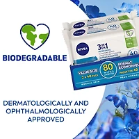 NIVEA Lingettes Nettoyantes 3-En-1 Biodégradables pour Peau Normale