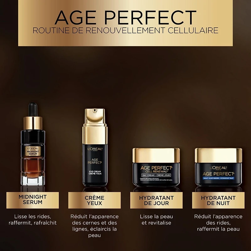 L'Oréal Paris Day Moisturizer Cream, Age Perfect Cell Renewal, Antioxidant Recovery Complex, Reduces look of Wrinkles, Firmer & More Radiant Skin, Younger Looking Skin, Skincare, 48 ml, Day moisturizer, 48 ml