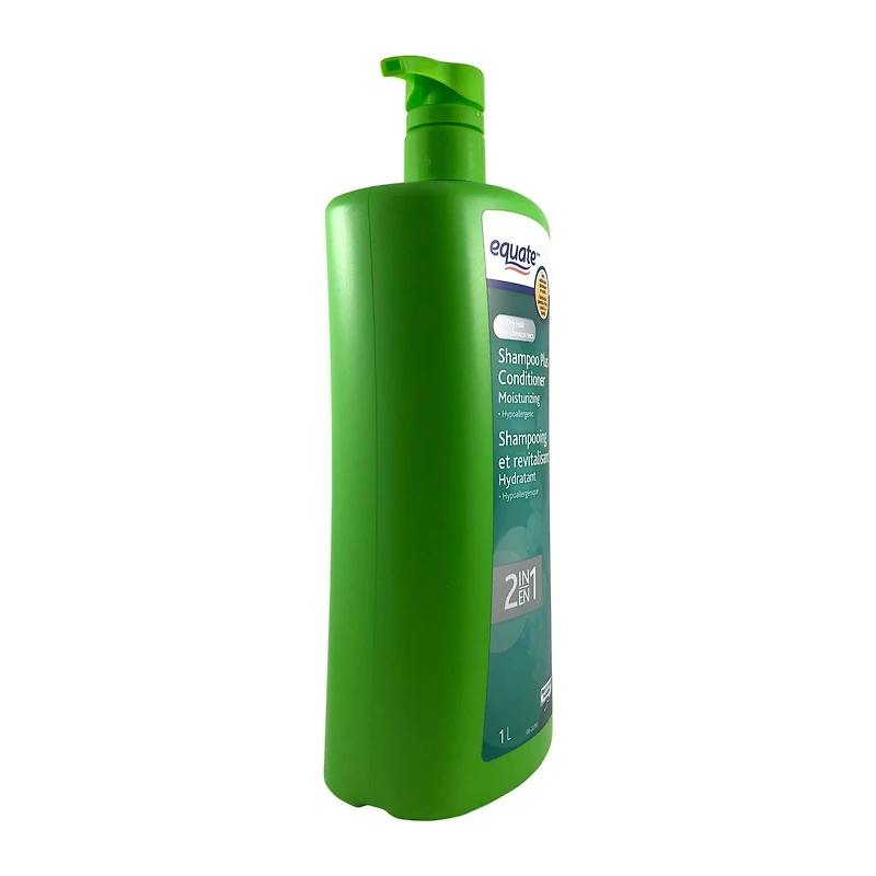 Equate Moisturizing 2in1 Shampoo Plus Conditioner, 1L, 1L