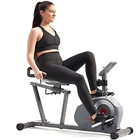 Sunny Health & Fitness Essentials Series Magnetic Smart Recumbent Bike with Exclusive SunnyFit® App Enhanced Bluetooth Connectivity - SF-RB422003