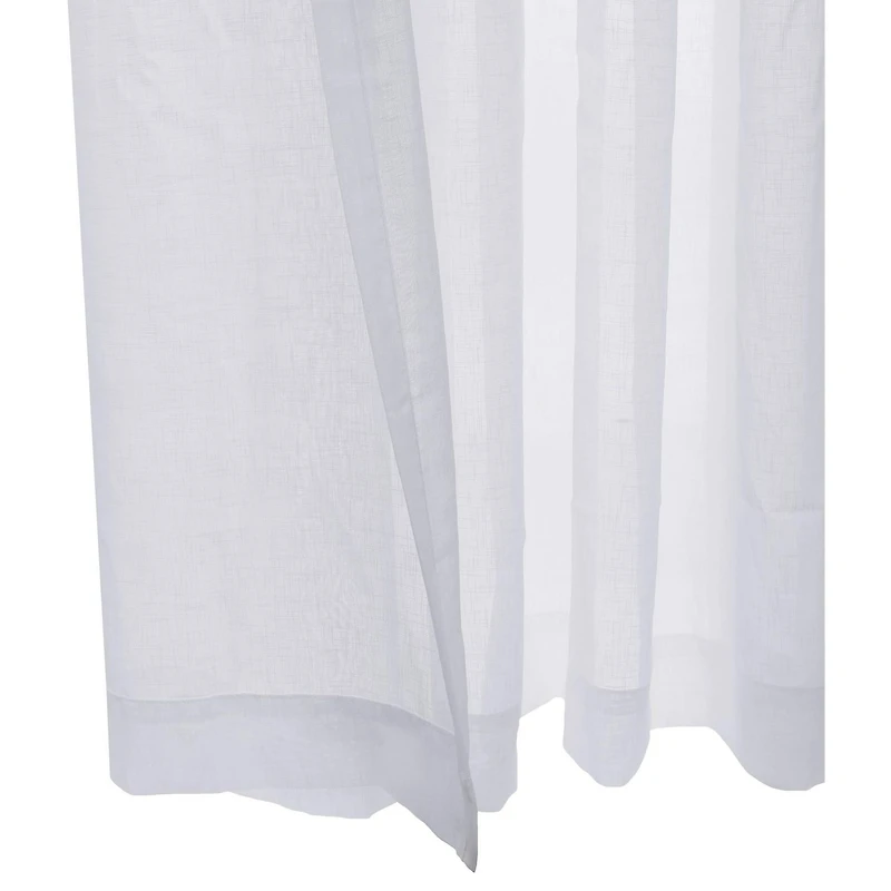 Cote, panneau de rideau faux lin diaphane à grande largeur à oeillets 112" x 84", blanc
