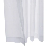 Cote, panneau de rideau faux lin diaphane à grande largeur à oeillets 112" x 84", blanc