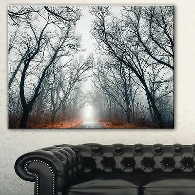 Tableau à toile imprimée Design Art Paysage photographique Rue dans forêt mystique