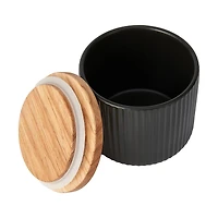 Anko Small Black Ribbed Canister, Small Canister