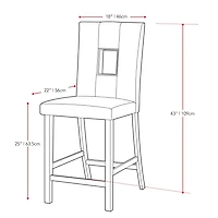 CorLiving Bistro Grey Sand Fabric Counter Height Dining Chairs