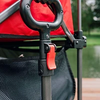 Ozark Trail Double Decker Folding Utility Wagon with Extension Handle, Red, 35" H, Polyester
