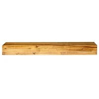 Tablette de foyer de 45 po en bois d'acacia fini lustré