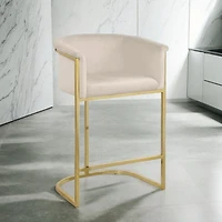Tabouret Kanye Velvet en velours et acier dans une finition or brossé LOT DE 2