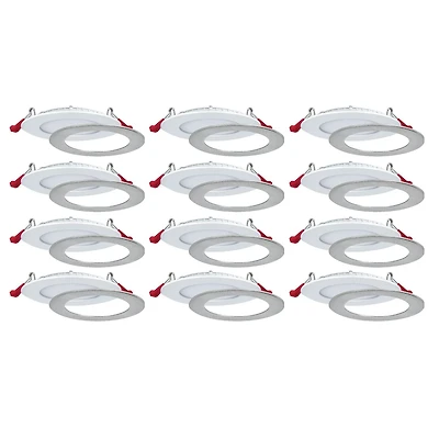 Luminaires encastrés DEL de 3 po, 3 Températures de couleur intégrées (3K / 4K / 5K), Emballage de 12, pour plafonds isolés et non isolés, Intensité réglable, 6W = 50W, 450 lumens, système de connexio