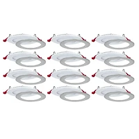 Luminaires encastrés DEL de 3 po, 3 Températures de couleur intégrées (3K / 4K / 5K), Emballage de 12, pour plafonds isolés et non isolés, Intensité réglable, 6W = 50W, 450 lumens, système de connexio