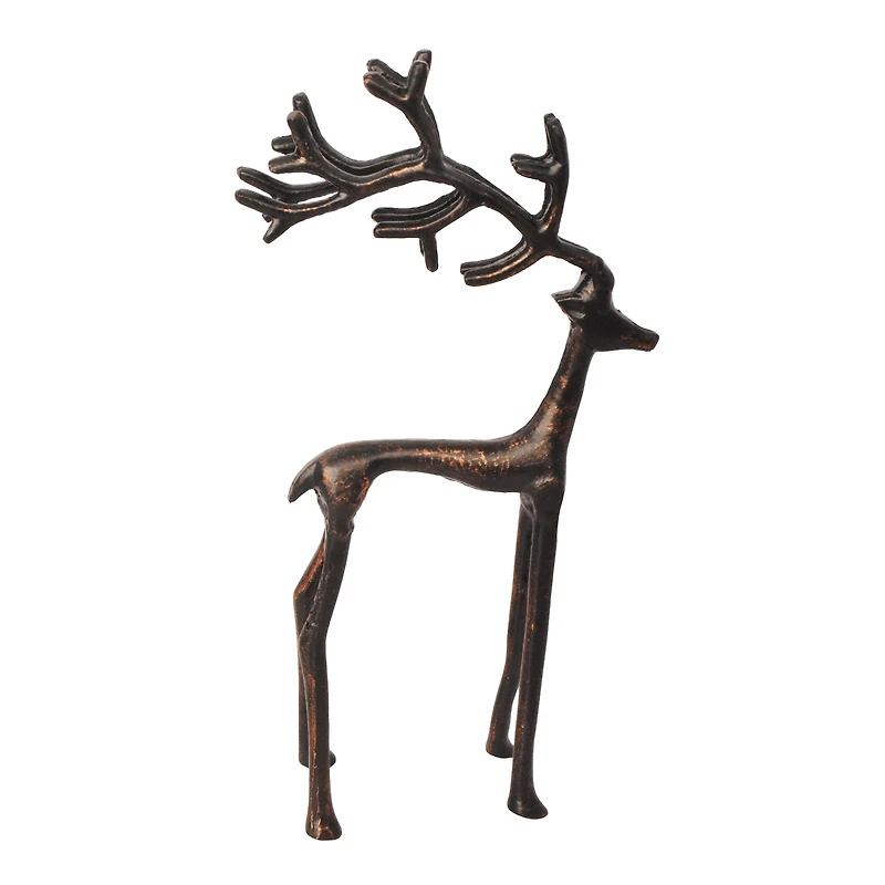 Renne en métal moulé avec finition brun brossé, 12,25", par Fraiche