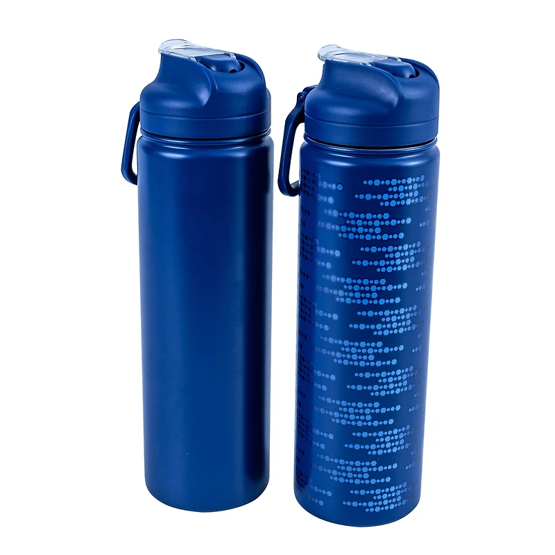 Mainstays Lot de 2 bouteilles à bec 24 oz en acier inoxydable  Bleu