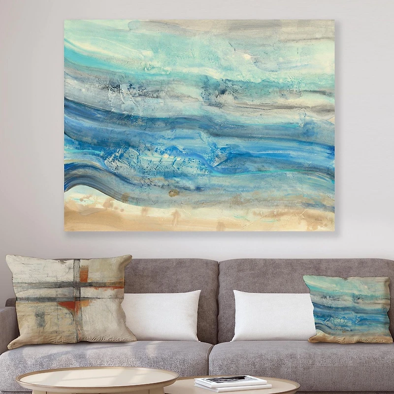 Designart Ocean Mineral Waves Canvas Wall Art