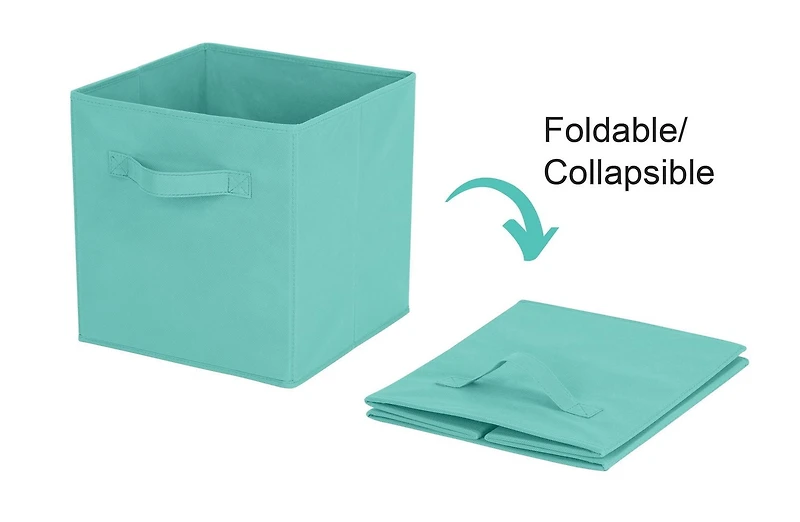 Mainstays Storage Cube Basket Box, Foldable, Home Organization, Main Materials Are Non Worn Fabric and Paper Card, Perfect for Nursery, Playroom Etc.