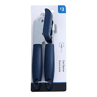 Mainstays Manual Can Opener with Integrated Bottle Opener Blue, Teal, or Grey, Mainstays Manual Can Opener