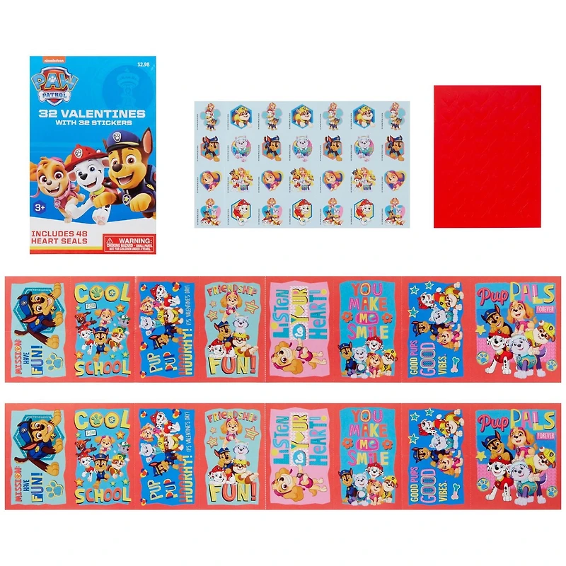 Nickeloden Paw Patrol Valentine Cards, Kiddie Cards, 32 Count