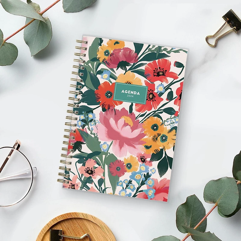 Agenda hebdomadaire/mensuel 2024, 5 po x 8 po, Blue Sky, Monroe Light