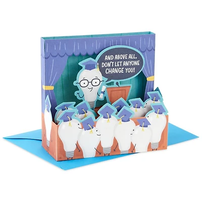 Carte amusante en relief de la Remise des diplômes, Shoebox, Paper Wonder de Hallmark (Ampoule)