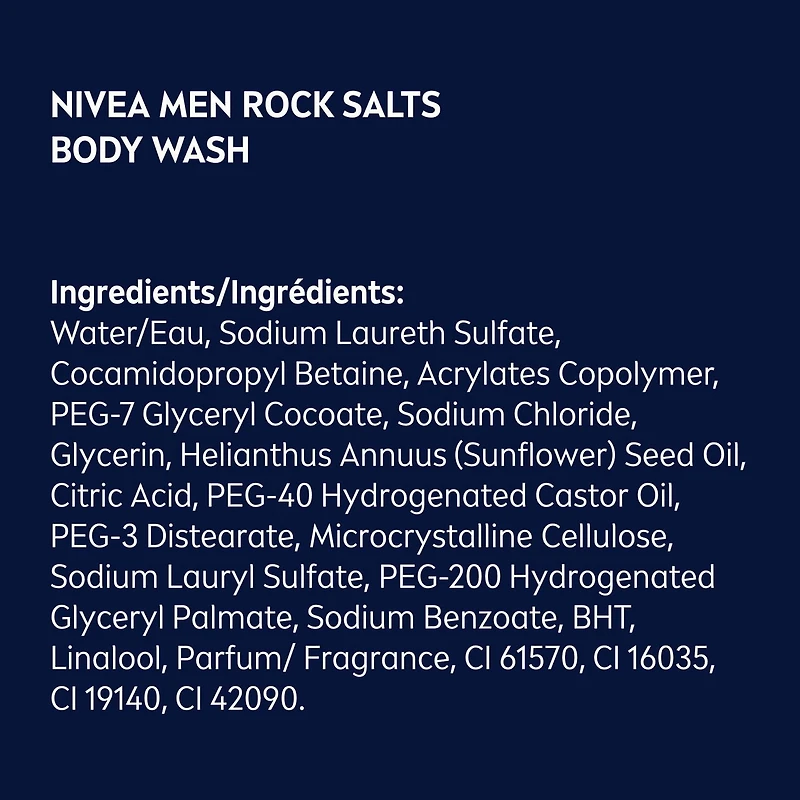 NIVEA MEN Rock Salts Exfoliating Body Wash | 3-in-1 Men Shower Gel (Body, Face & Hair), 500 mL
