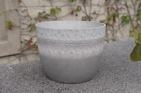 Cache-pot Mainstays gris Newton 8 pouces - Résine recyclée, rond