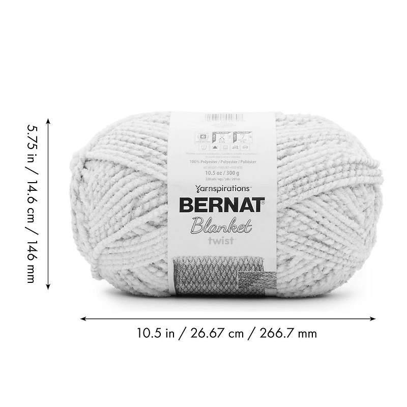 Bernat® Blanket Twist™ Yarn, Polyester #6 Super Bulky, 10.5oz/300g, 220 Yards, Polyester #6 Super Bulky Yarn