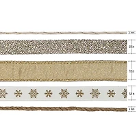 Holiday Time Nature Metallic Tower Ribbon 45Feet
