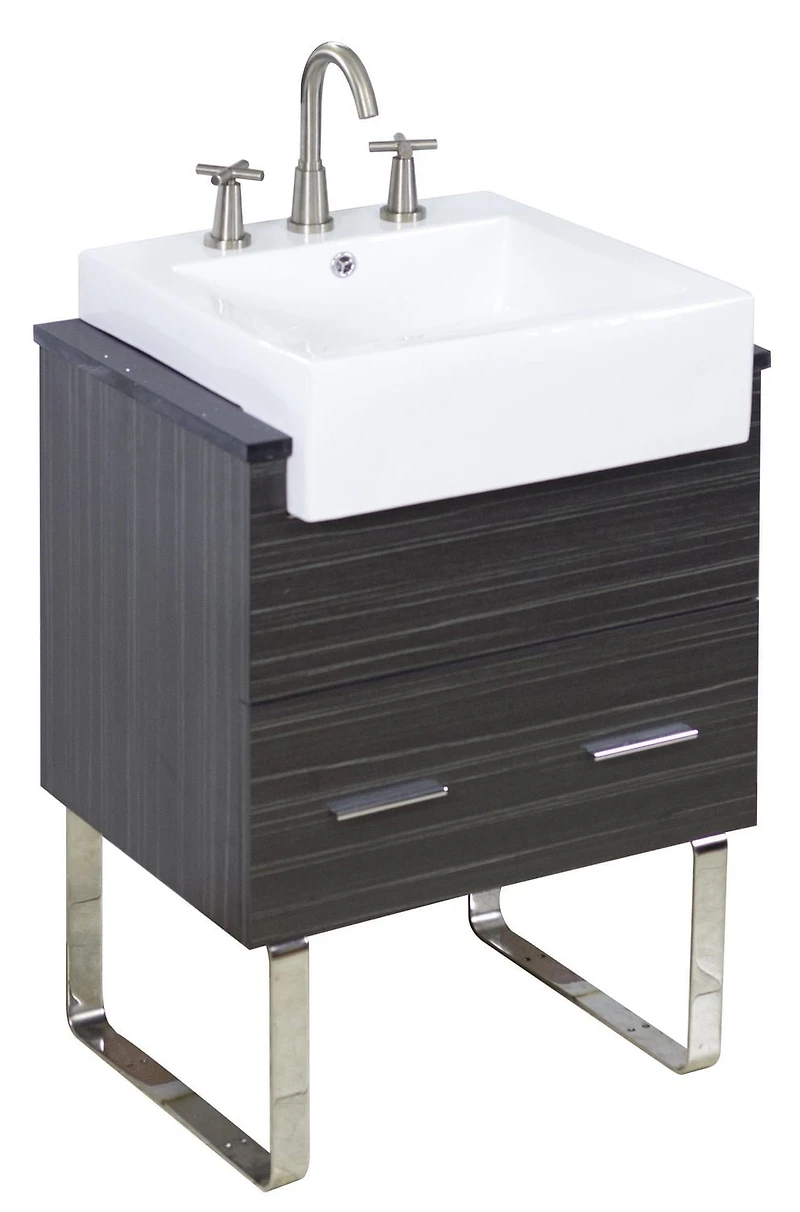 American Imaginations AI-34139 20.25 pouces W Vaisseau blanc semi-encastré pour 3H8-in. Centre de forage