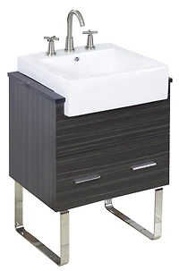 American Imaginations AI-34139 20.25 pouces W Vaisseau blanc semi-encastré pour 3H8-in. Centre de forage