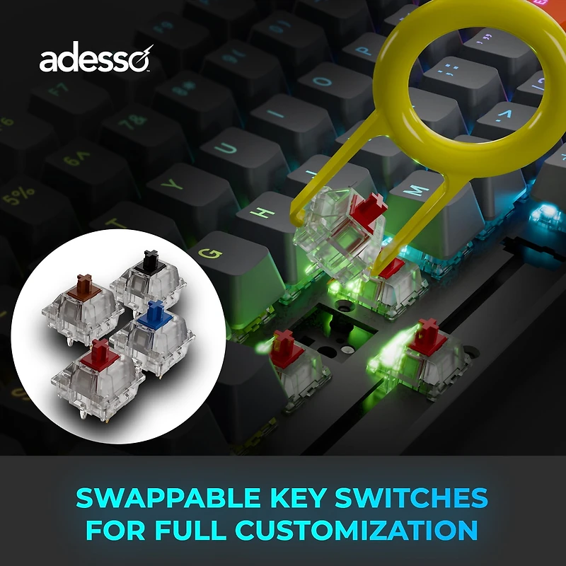 Clavier mécanique compact RGB Multi-OS Adesso EasyTouch 1200 avec CoPilot AI