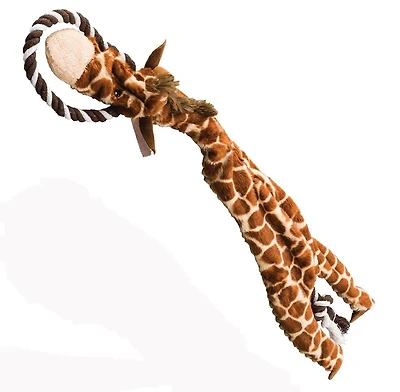 SPOT Skinneeez Extreme Jungle Giraffe Stuffing Free Plush Tug Dog Toy