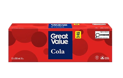 Great Value, Cola, 355 ml, 12 canettes