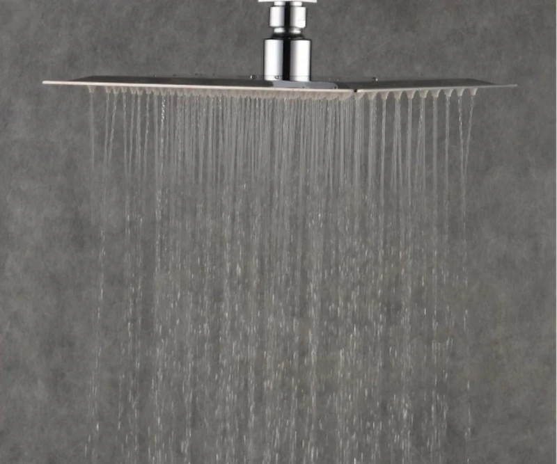 DROP Bath and Kitchen Pomme de douche pluie carrée 10" x 10" en couleur chrome