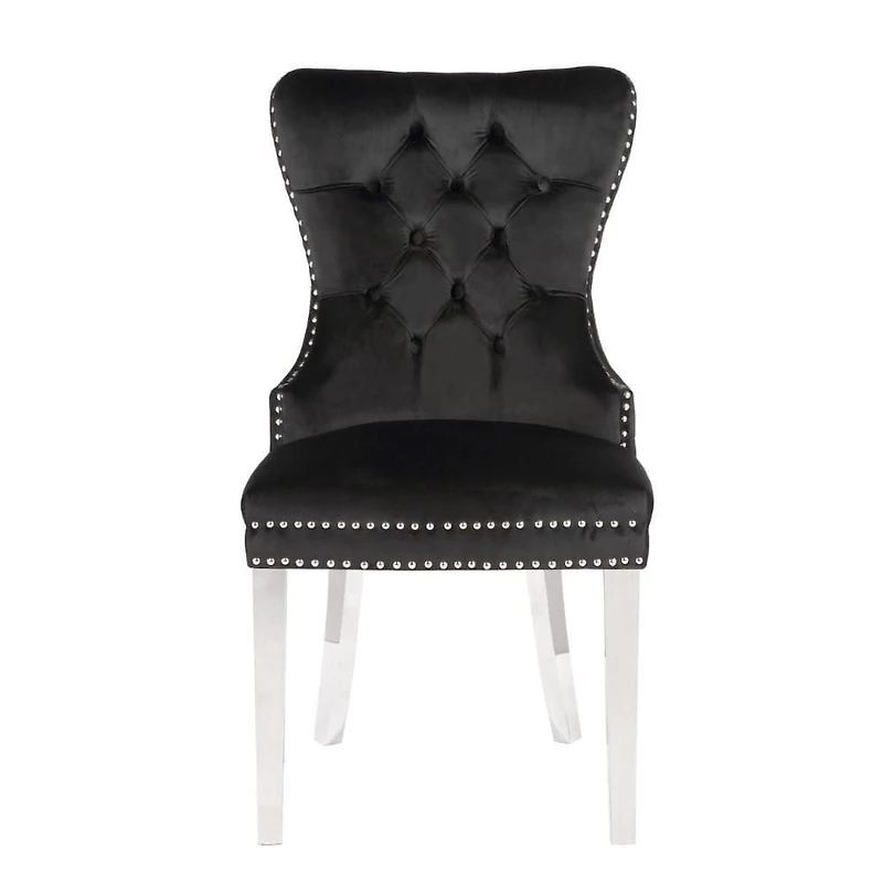 CHAISE DE SALLE À MANGER À AILES en Noir ENSEMBLE DE 6