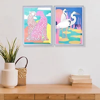 Crame D'Art Mural En Toile Encadrée Et Léopard - Ensemble De 2