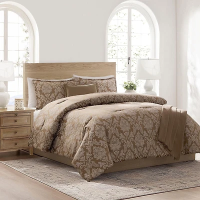 Mainstays 5-Piece Damask Comforter Set, Double/Queen