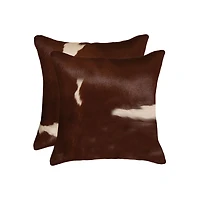 COUSSINS TORINO KOBE EN PEAU DE VACHE 18"X18" 2 PQT