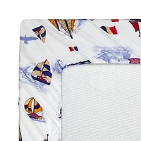 Literie toutes saisons en percale de coton doux et profond, motif bateau à voile, pour enfants et tout-petits, motif marine
