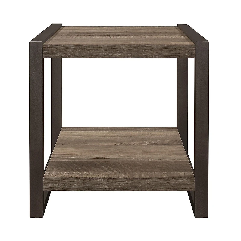 Topline Home Furnishings Table de bout en mélamine marron